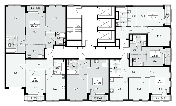 Количество комнат: 1,  22.2 кв.м.