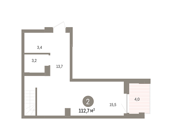 Количество комнат: 2,  110.9 кв.м.