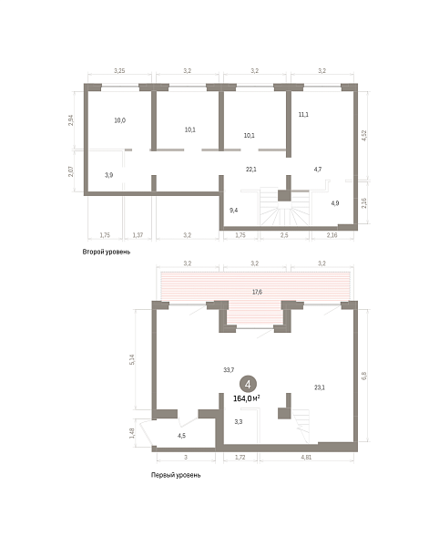 Количество комнат: 4,  164 кв.м.