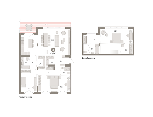 Новая 3-к квартира
 178.32 м² на 8/8 этаже в ЖК «Кварталы «На Минской»» в городе Тюмень 
