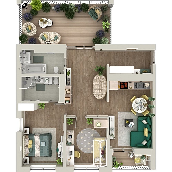 Количество комнат: 2,  98.56 кв.м.