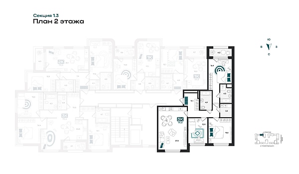 Количество комнат: 3,  95.8 кв.м.