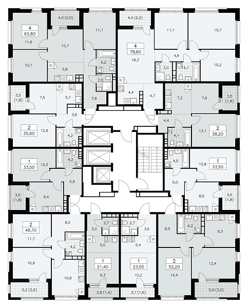 Количество комнат: 1,  33.5 кв.м.