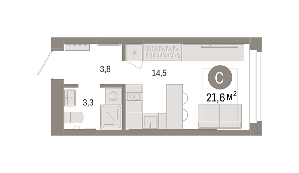 Новая квартира-студия
 21.57 м² на 6/7 этаже в ЖК «Республики 205» в городе Тюмень 