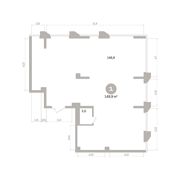 Количество комнат: 3,  149.89 кв.м.