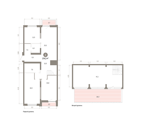 Количество комнат: 3,  174.1 кв.м.