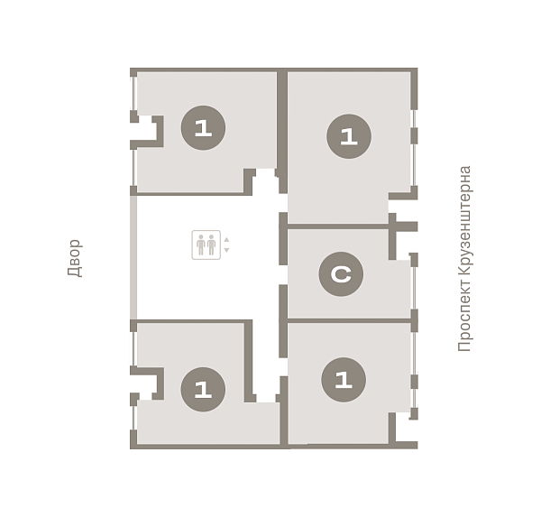 Количество комнат: 1,  53.66 кв.м.