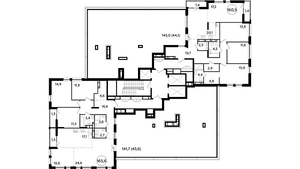 Количество комнат: 4,  165.8 кв.м.