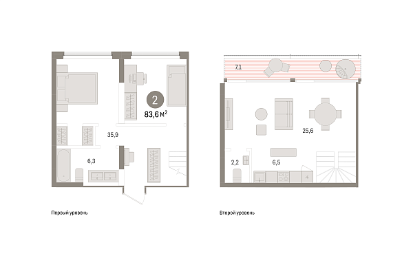 Новая 2-к квартира
 83.64 м² на 5/5 этаже в ЖК «Речной порт» в городе Тюмень 