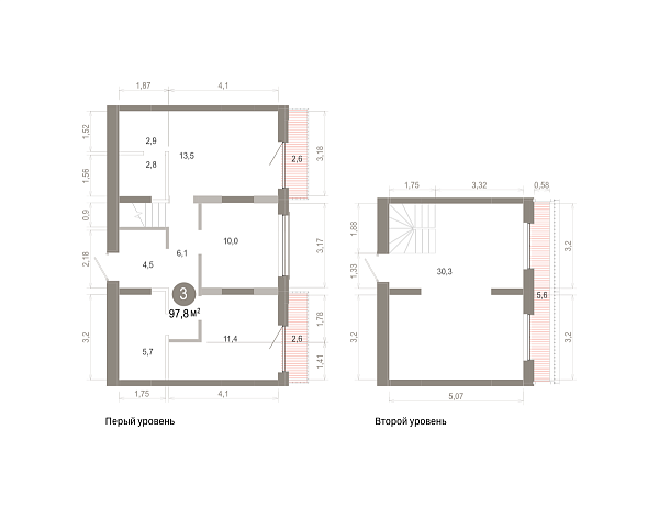 Количество комнат: 3,  97.83 кв.м.