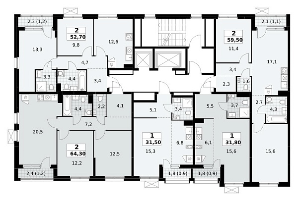 Количество комнат: 1,  31.5 кв.м.