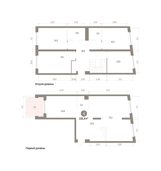 Количество комнат: 4,  155.4 кв.м.