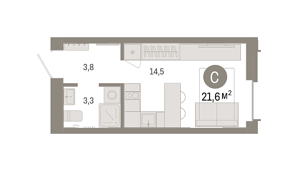 Новая квартира-студия
 21.57 м² на 6/7 этаже в ЖК «Республики 205» в городе Тюмень 