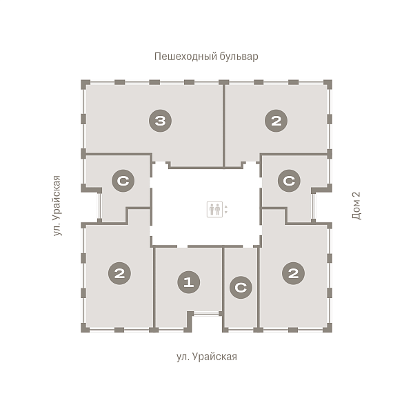 Количество комнат: Студия,  34.45 кв.м.