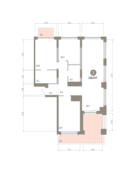 Количество комнат: 3,  115.96 кв.м.