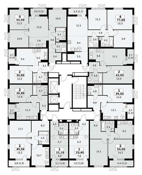 Количество комнат: 1,  39.6 кв.м.