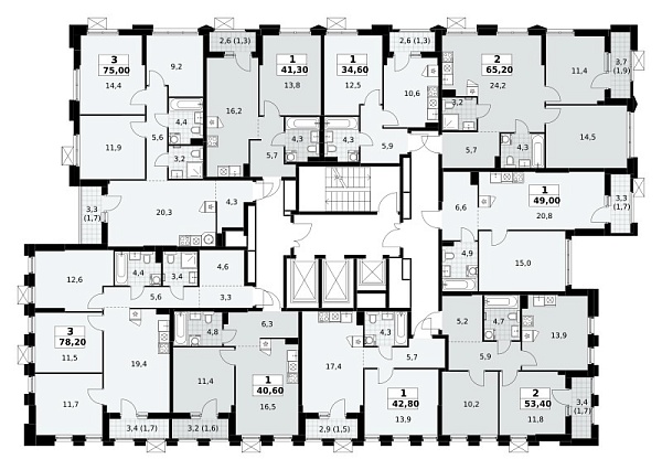 Количество комнат: 3,  78.2 кв.м.