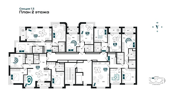 Количество комнат: 3,  95.6 кв.м.