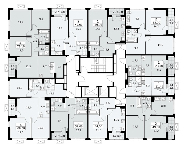 Количество комнат: 4,  78.1 кв.м.