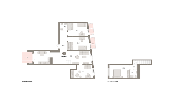 Новая 3-к квартира
 139.3 м² на 2/9 этаже в ЖК «Речной порт» в городе Тюмень 