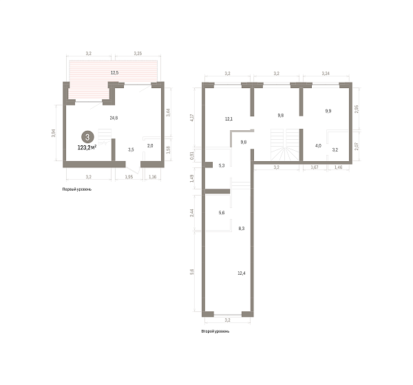 Количество комнат: 3,  123.2 кв.м.