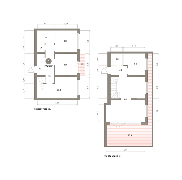 Количество комнат: 4,  140.56 кв.м.