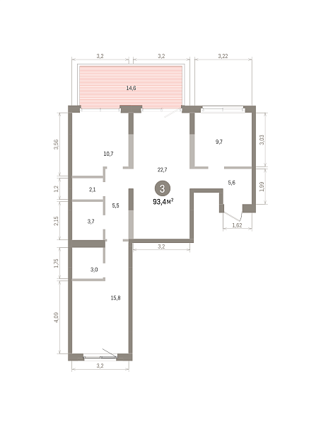 Количество комнат: 3,  93.4 кв.м.