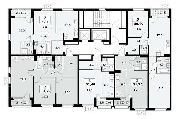 Количество комнат: 1,  31.7 кв.м.