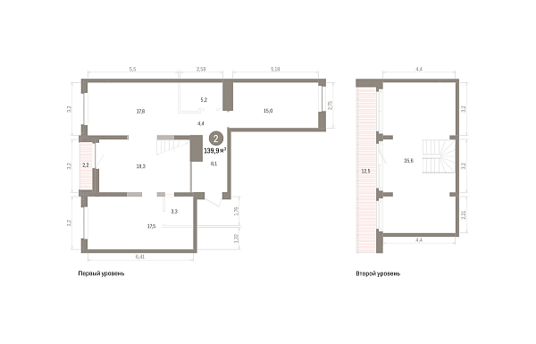 Количество комнат: 2,  139.9 кв.м.