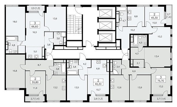 Количество комнат: 2,  40.3 кв.м.