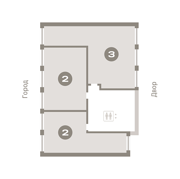 Количество комнат: 2,  64.8 кв.м.
