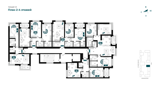 Количество комнат: 1,  50.7 кв.м.