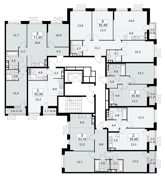 Количество комнат: 3,  71.9 кв.м.