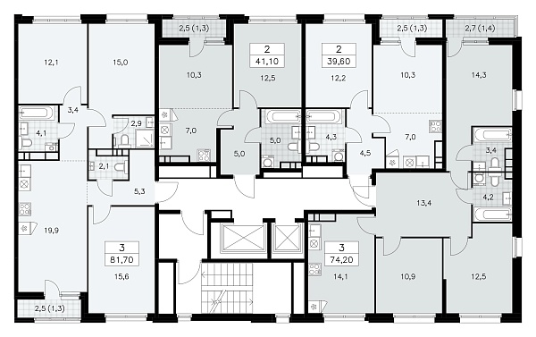 Количество комнат: 2,  41.1 кв.м.