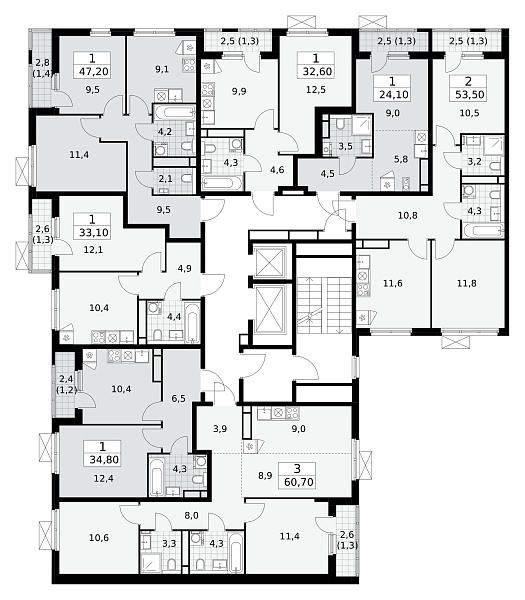 Количество комнат: 1,  33.1 кв.м.