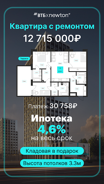 Количество комнат: 3,  97.6 кв.м.