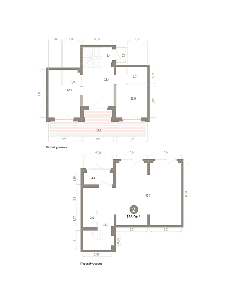 Количество комнат: 2,  133 кв.м.