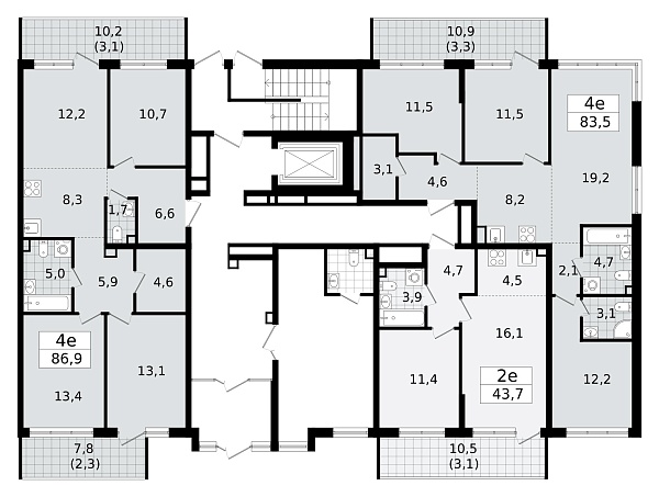 Количество комнат: 4,  83.5 кв.м.