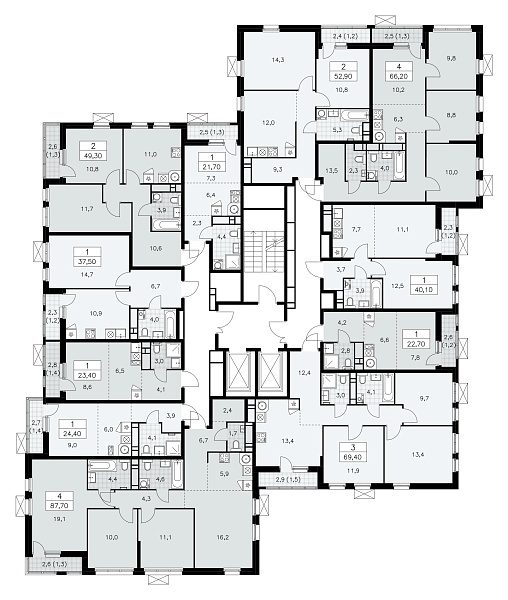 Количество комнат: 4,  87.7 кв.м.