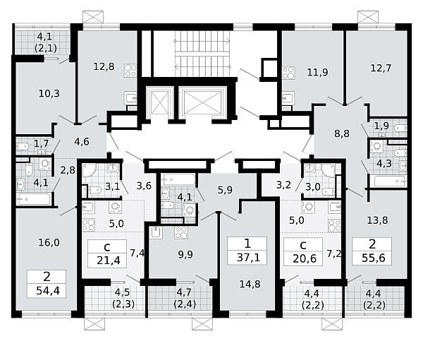 Количество комнат: 1,  21.4 кв.м.