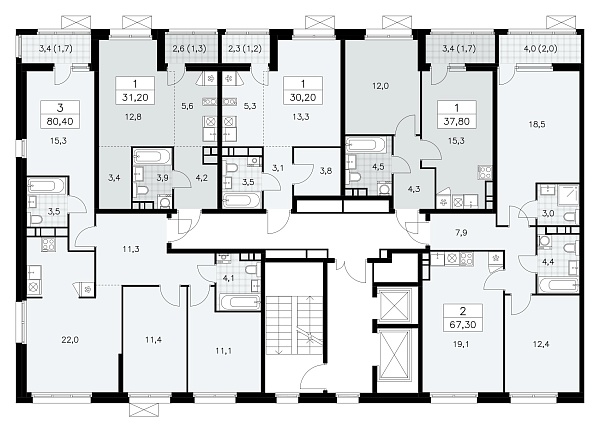 Количество комнат: 1,  30.2 кв.м.