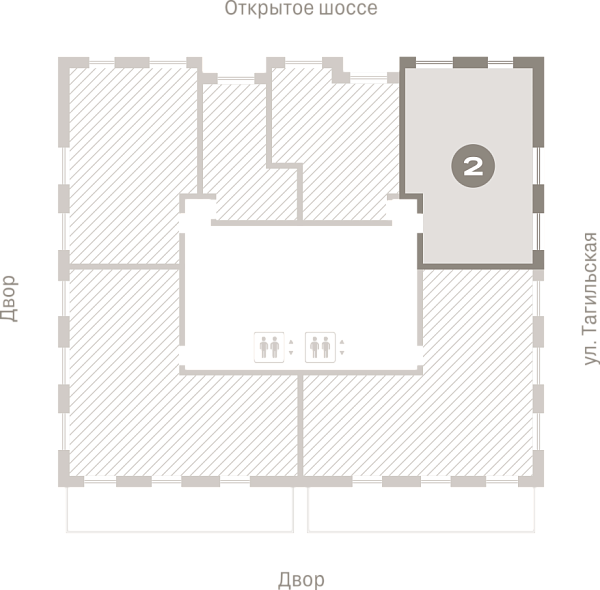 Количество комнат: 2,  58.6 кв.м.