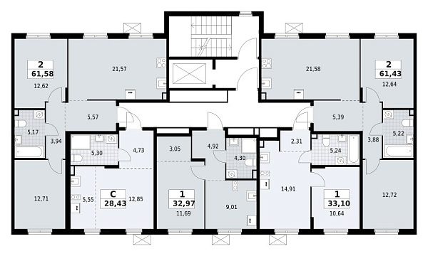 Количество комнат: 1,  28.43 кв.м.