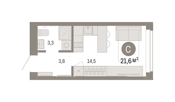 Новая квартира-студия
 21.57 м² на 5/7 этаже в ЖК «Республики 205» в городе Тюмень 