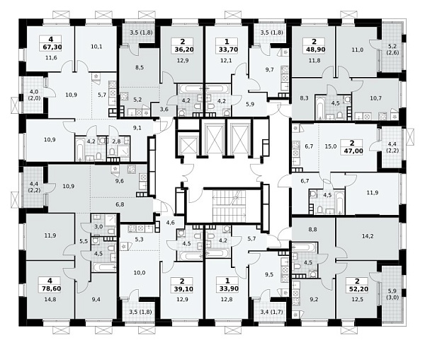 Количество комнат: 2,  36.2 кв.м.