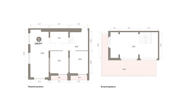 Количество комнат: 2,  146.9 кв.м.