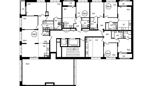 Количество комнат: 4,  118.7 кв.м.