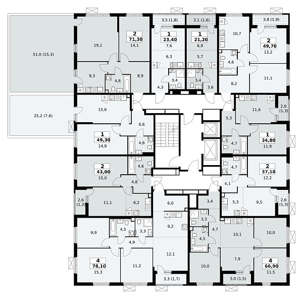 Количество комнат: 1,  49.3 кв.м.