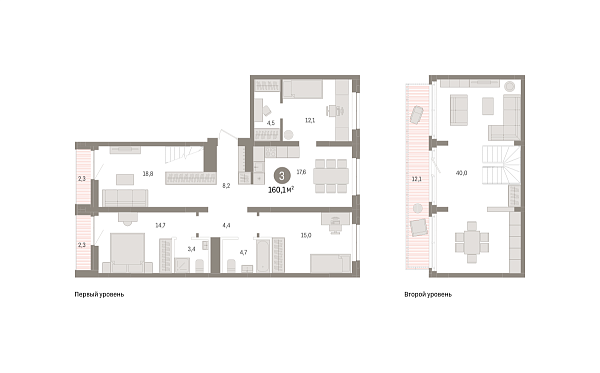 Новая 3-к квартира
 160.1 м² на 9/9 этаже в ЖК «Речной порт» в городе Тюмень 