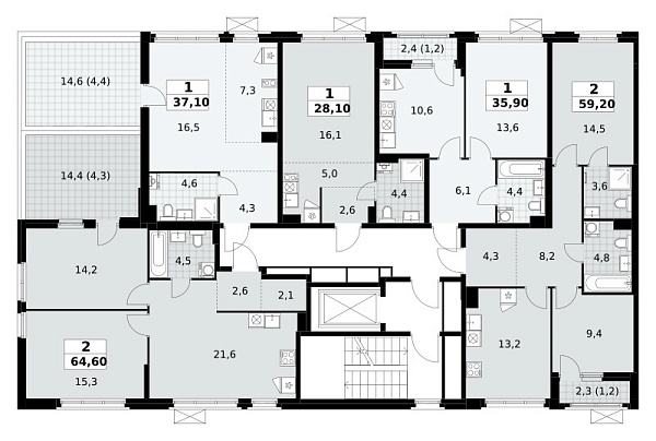 Количество комнат: 1,  28.1 кв.м.